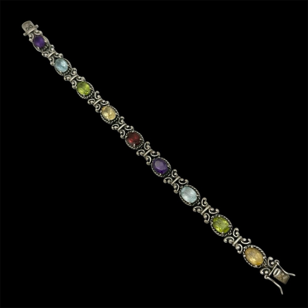 Ross-Simons Sterling Silver Semi-Precious Tennis Bracelet